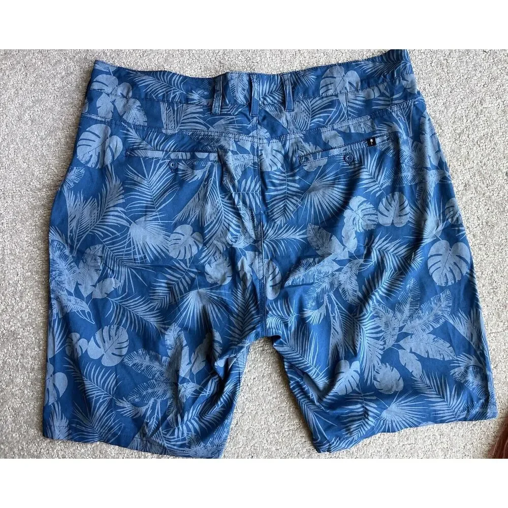 Trunks Swim Beach Trunk‎ Shorts Mens Sz.Large Blue Hawaiian Floral